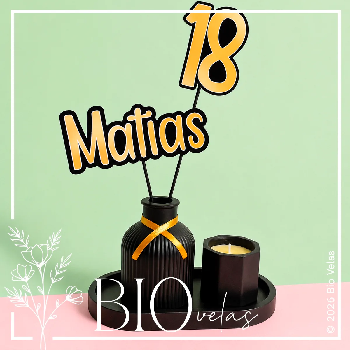 Centro de mesa con topper — Bio Velas