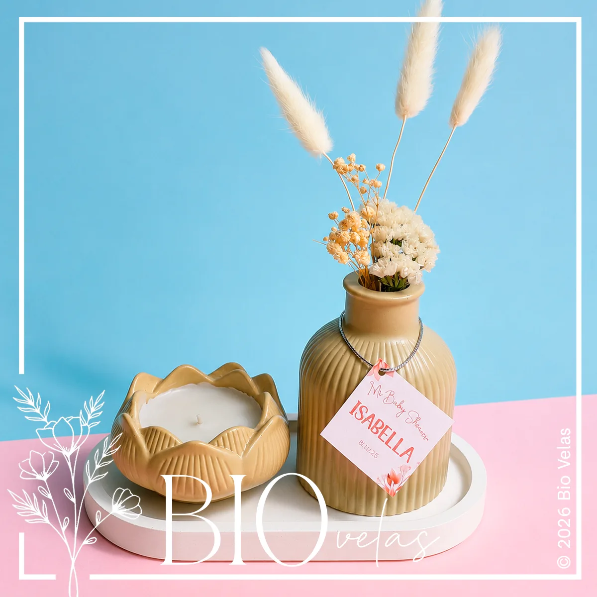 Centro de mesa con flores — Bio Velas