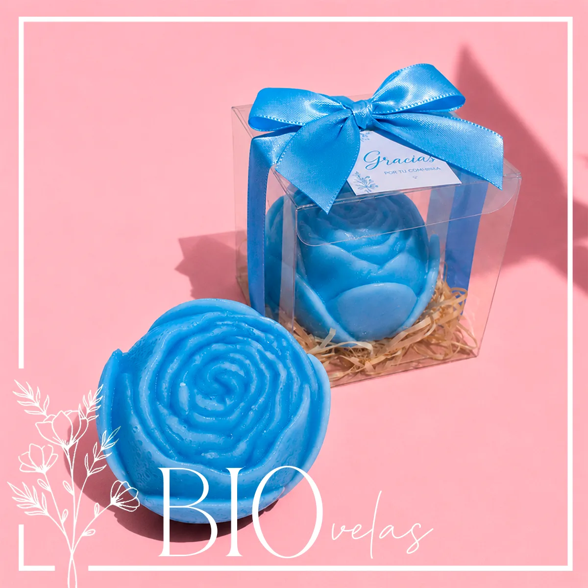 Rosa en caja PVC — Bio Velas