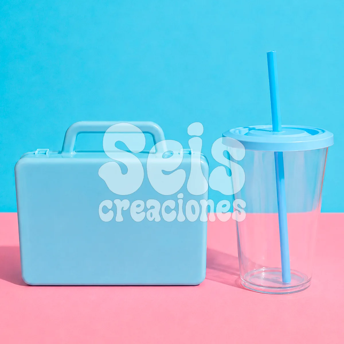 Vaso acrilico + valija (liso) — Seis Creaciones