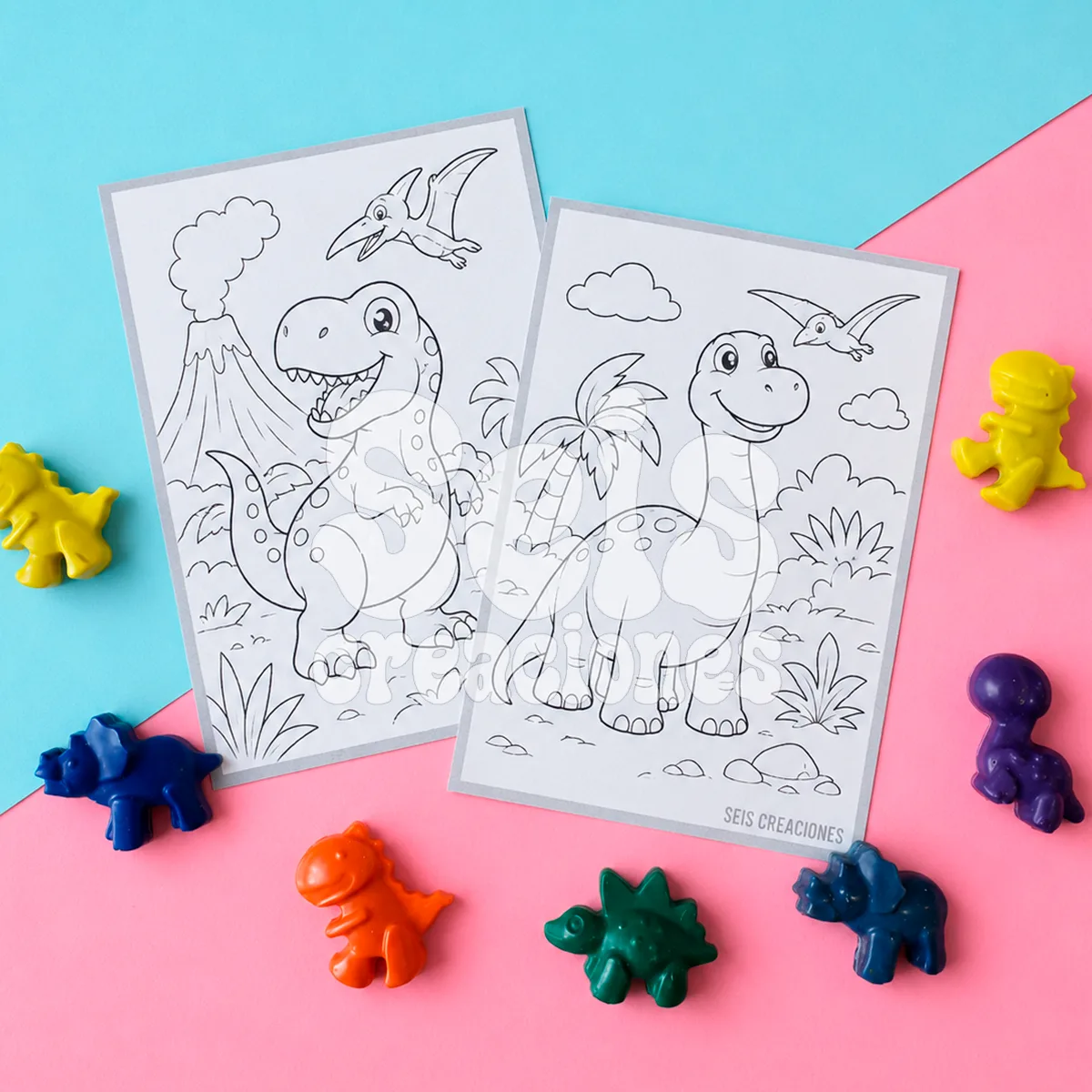 Crayones con formas + imagenes — Seis Creaciones